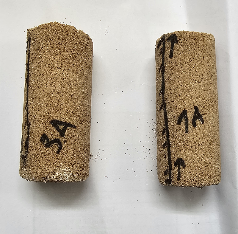 Sand firmly shaped in a cylinder.